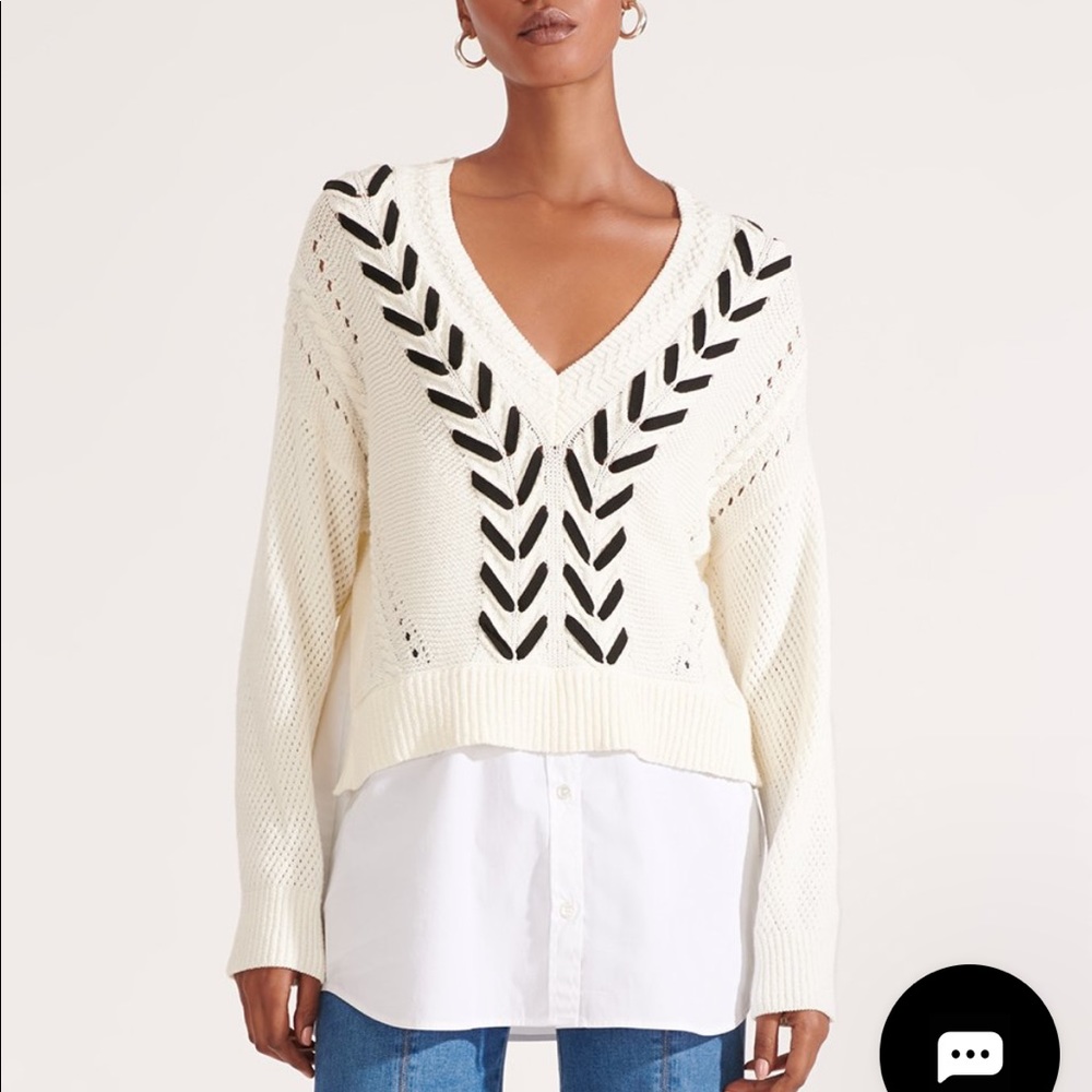 Veronica Beard Edwin Mixed-Media Sweater